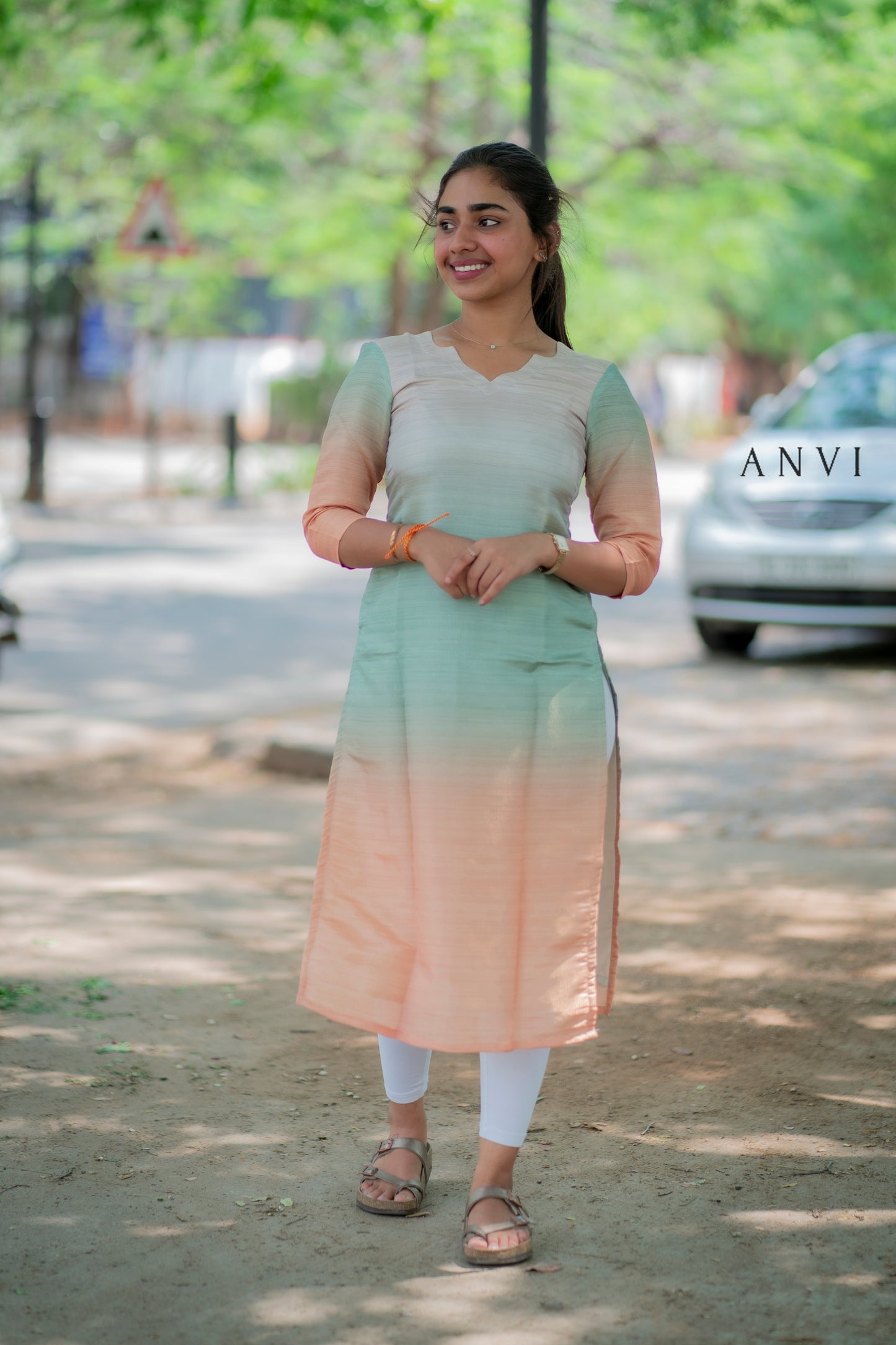 Premium ombre Crush tissue kurti with duppatta