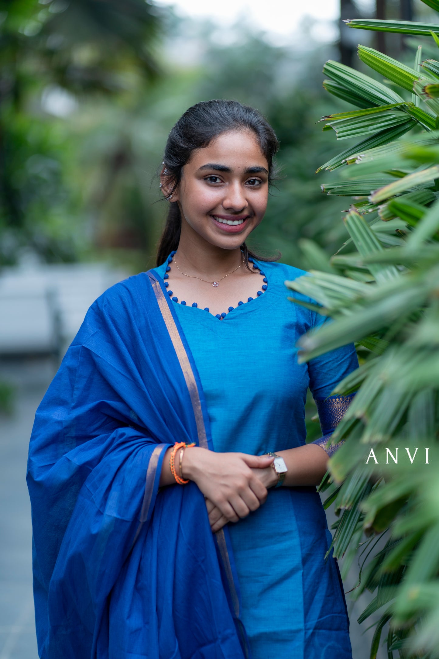 Al 380 Mangalagiri kurta set with duppatta (with lining)