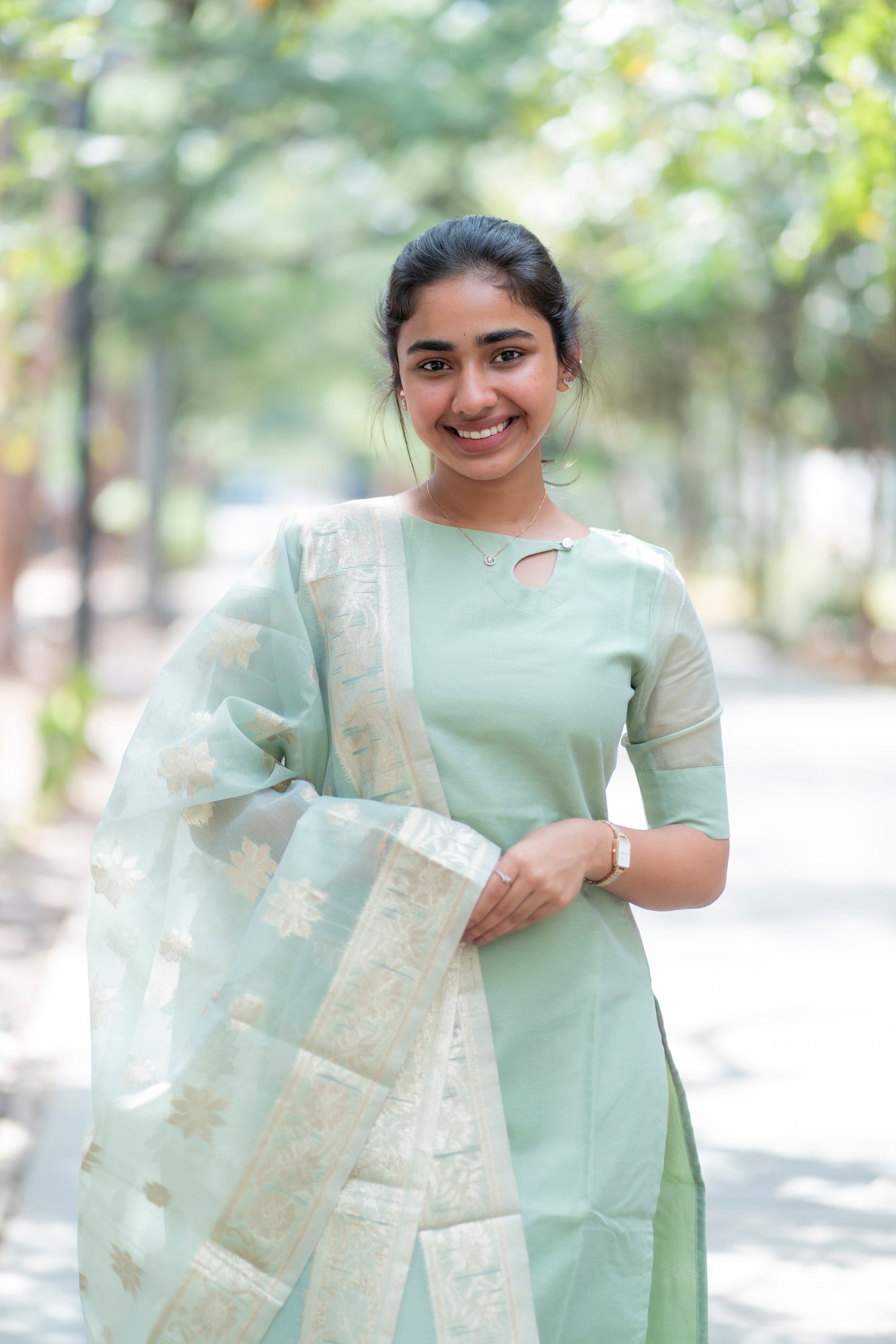 Elegant Tissue Kurti with duppatta