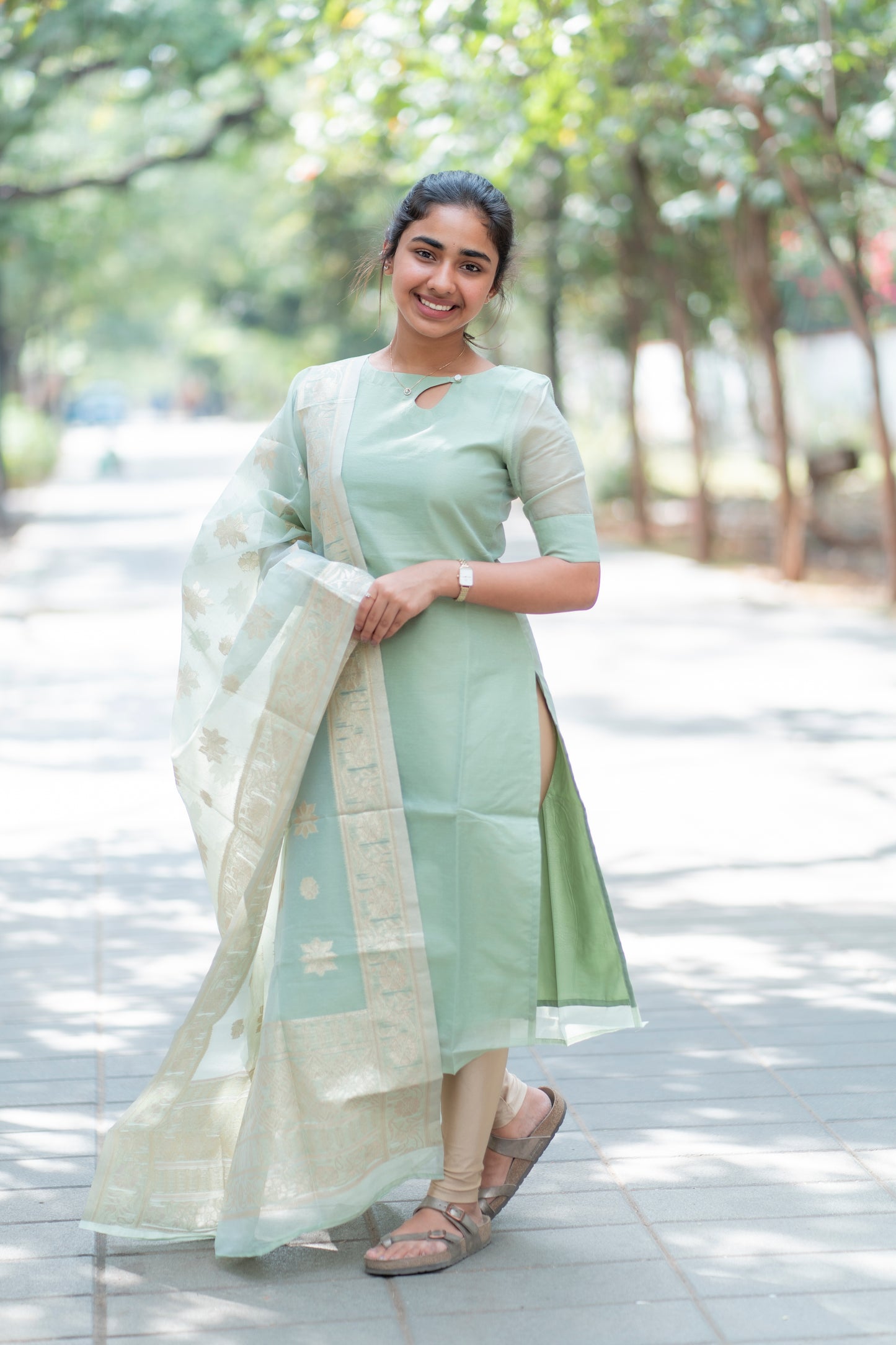 Elegant Tissue Kurti with duppatta