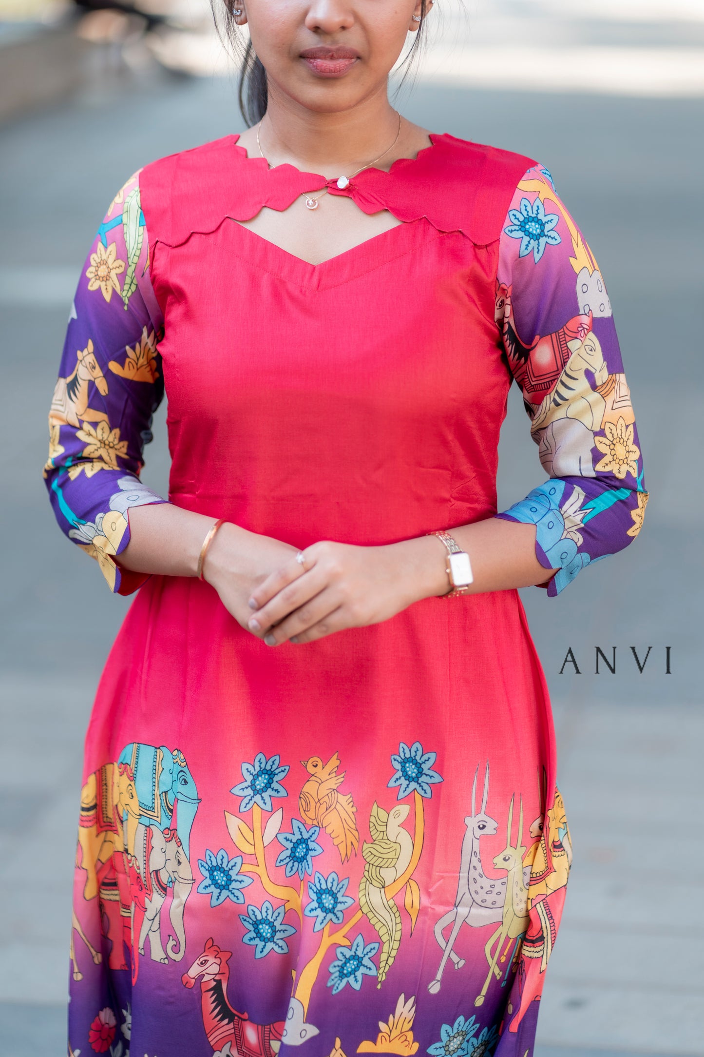 Tussar Silk kurti with duppatta (with lining)