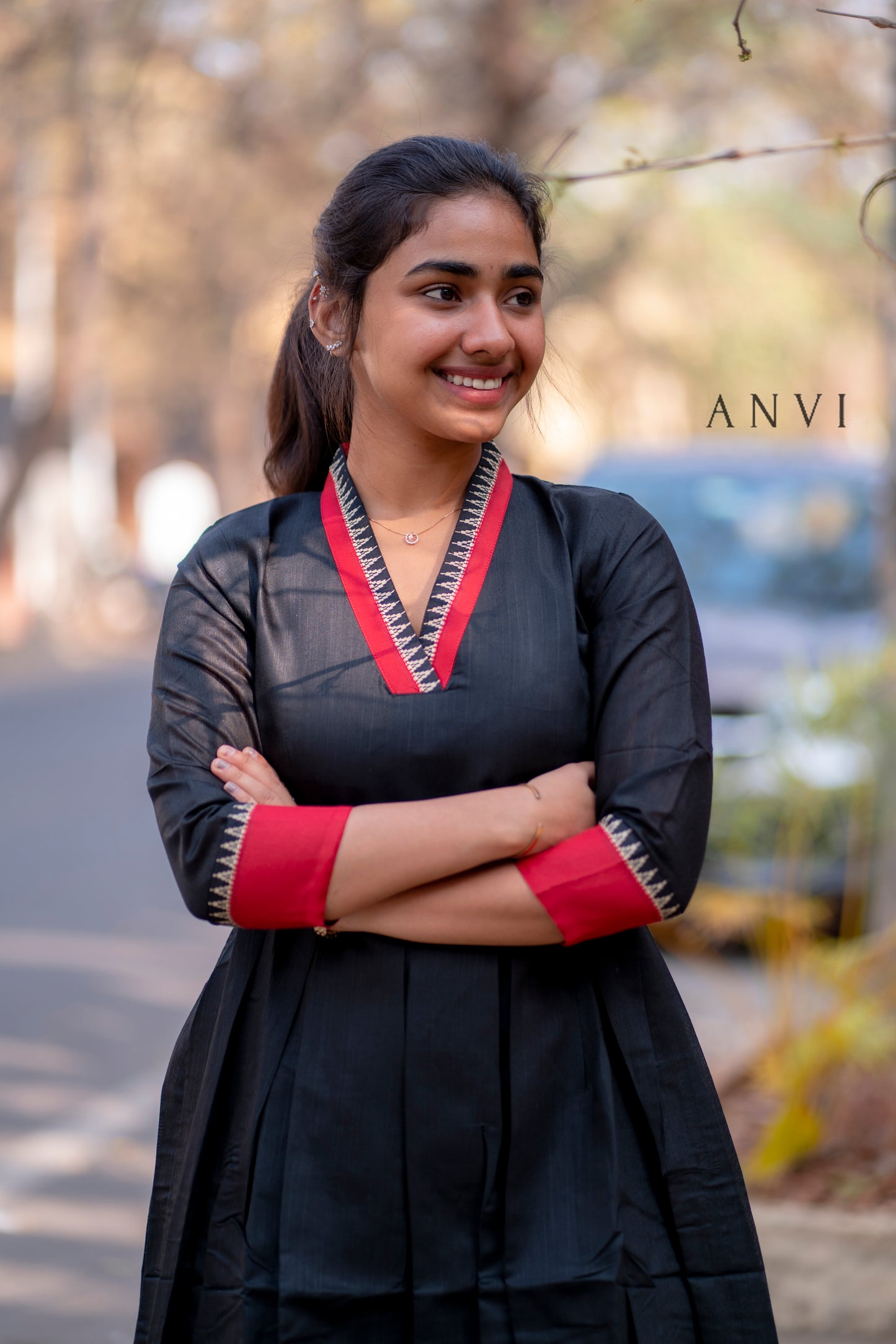 Black cotton maxi with lining