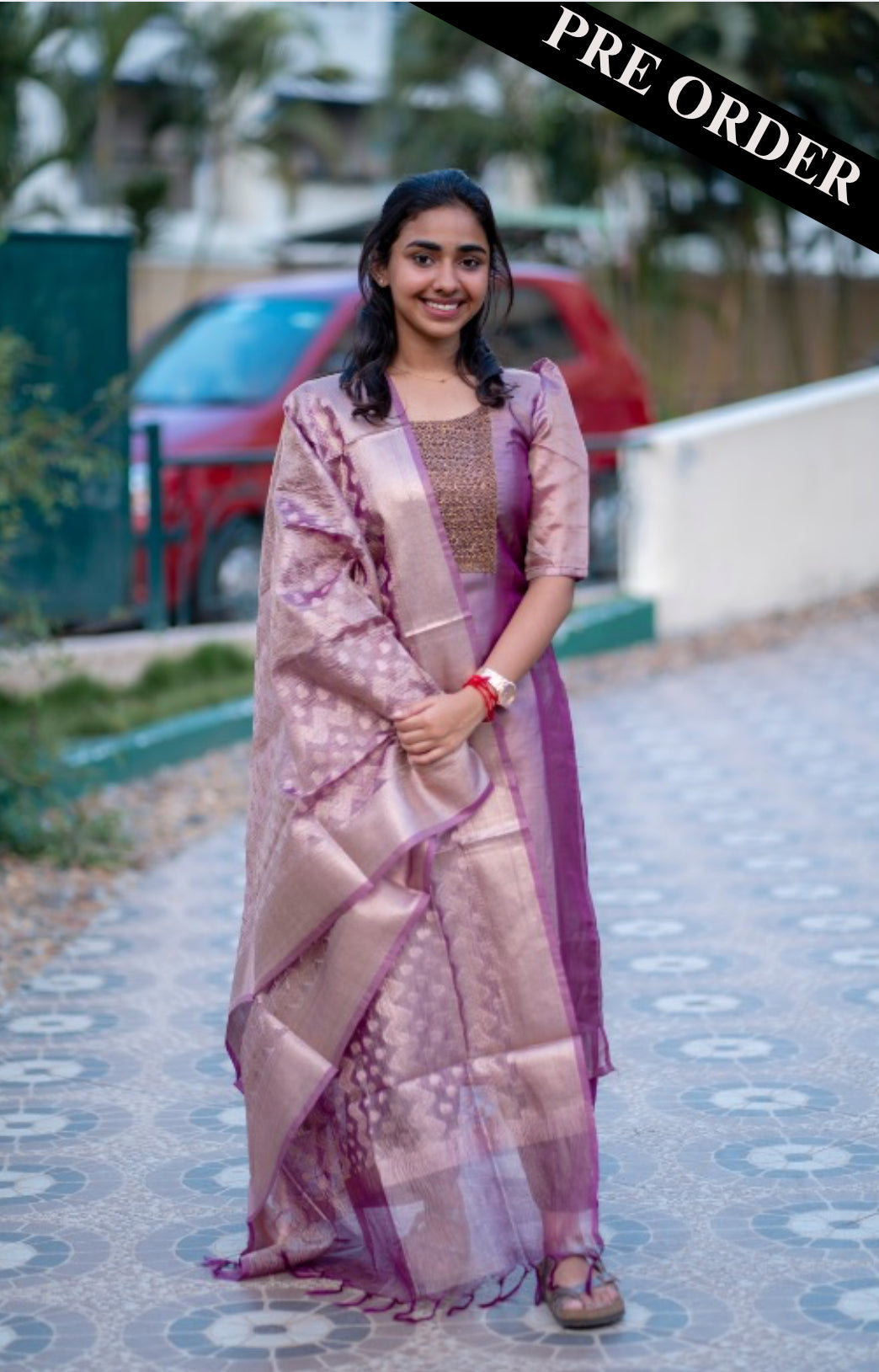 AL 316 Premium Tissue Kurta set with dupatta