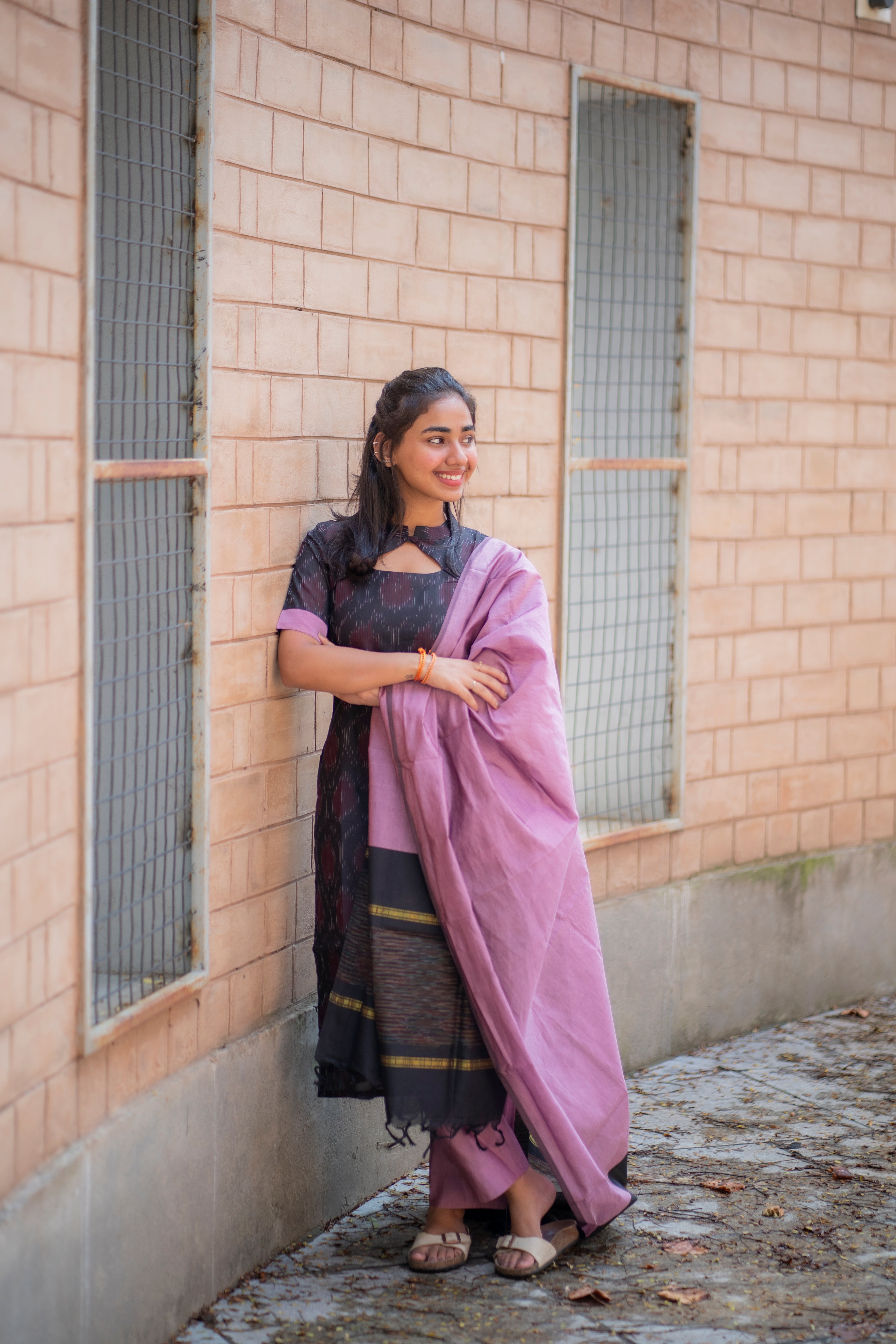 AL 513 Ikkat silk suit with dupatta (with lining) – Anvi The Label