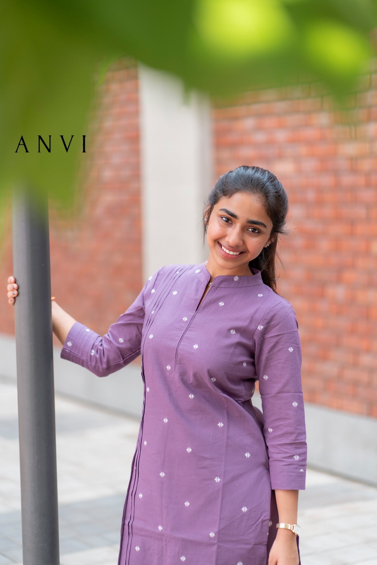 AL 375 Purple Cotton Co ords with lining – Anvi The Label