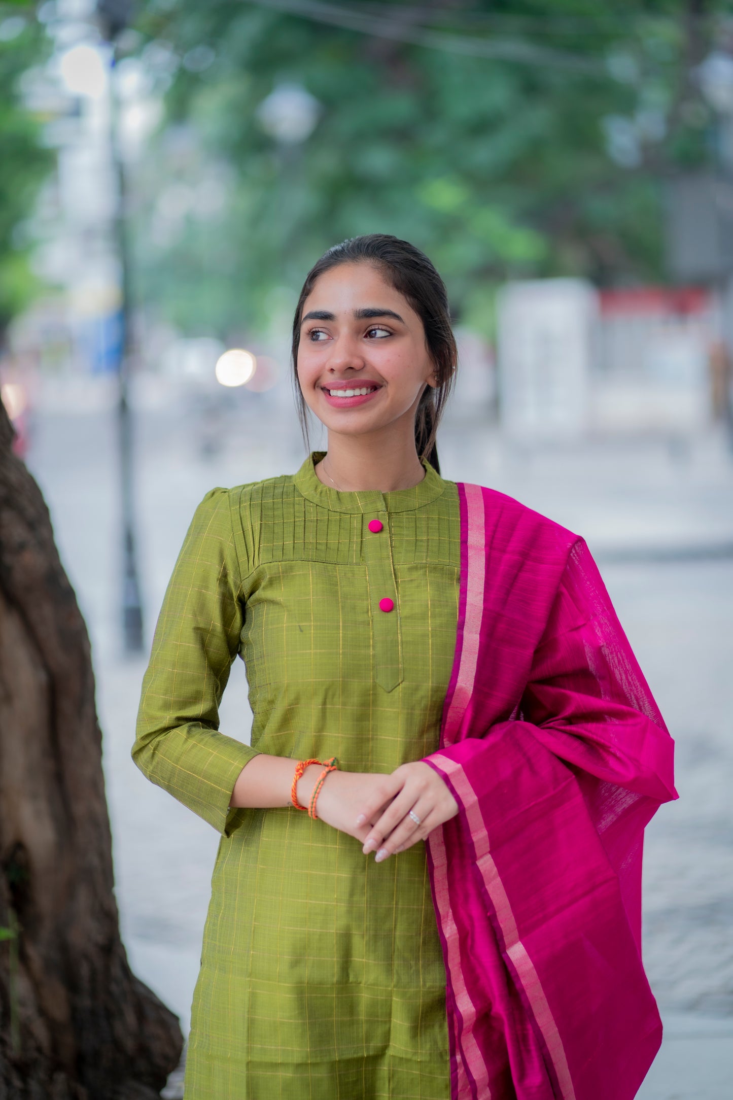 AL 463 Raw silk kurta set with duppatta (with lining)