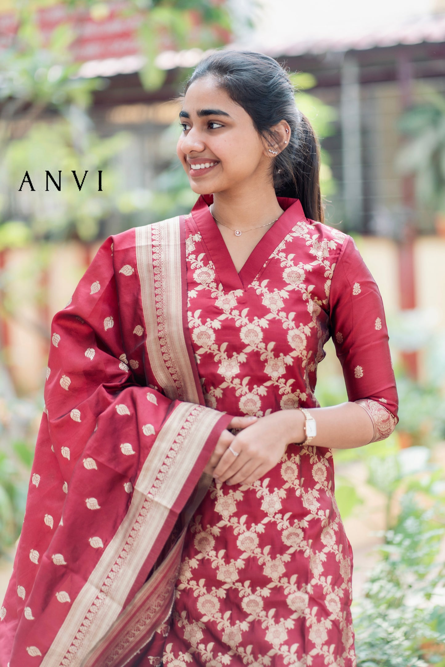 Elegant Banarasi Silk Suit