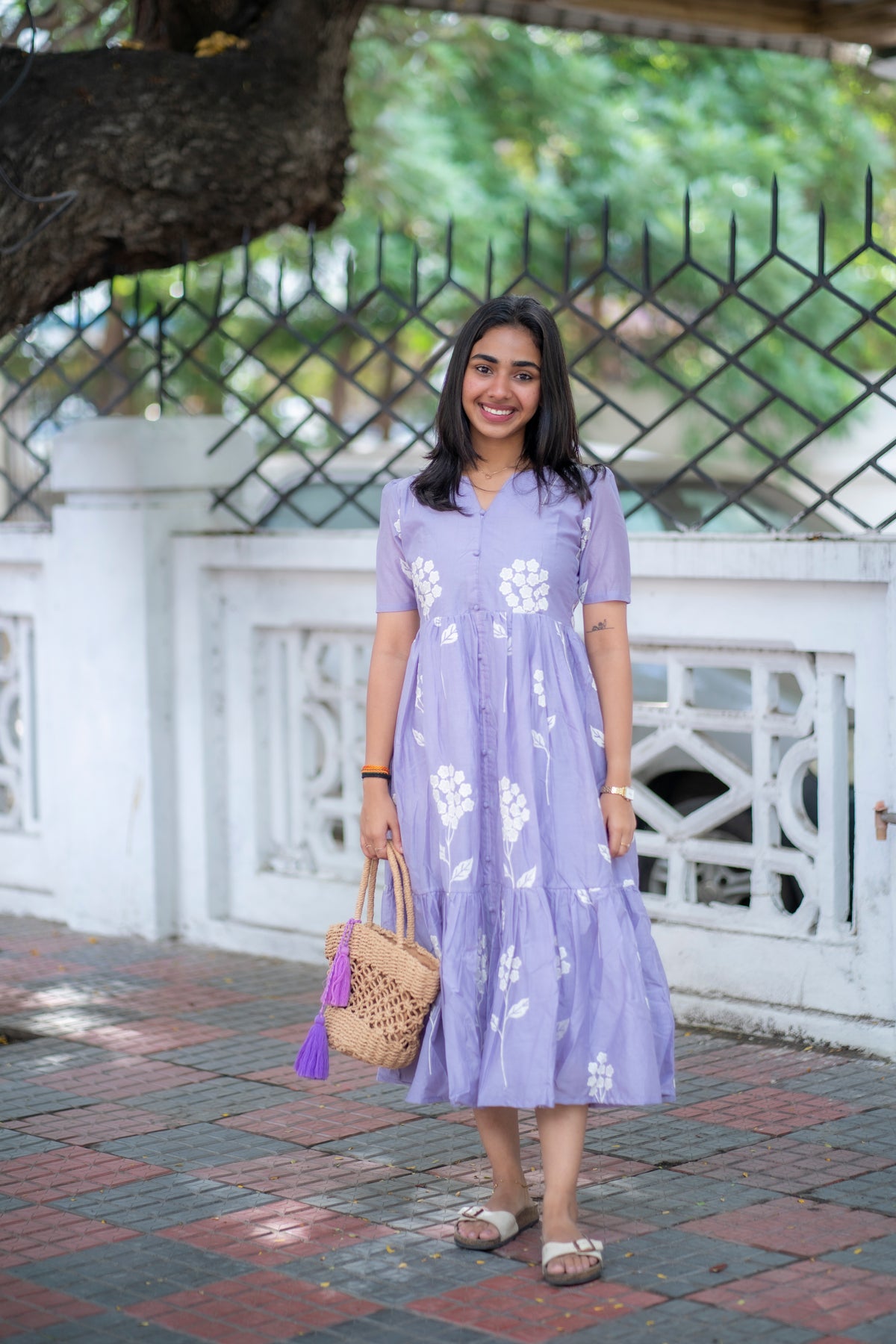 AL 520 Mul chanderi maxi with lining – Anvi The Label