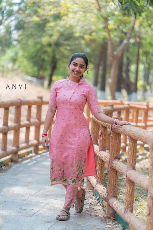 Semi tussar co ords with lining