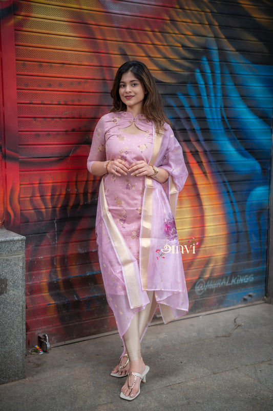 AL 473 Tissue Kurti With Dupatta