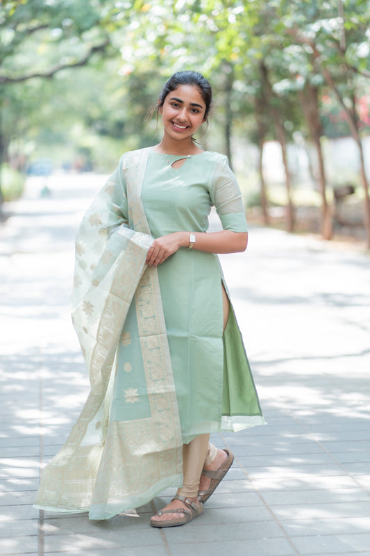 Elegant Tissue Kurti with duppatta